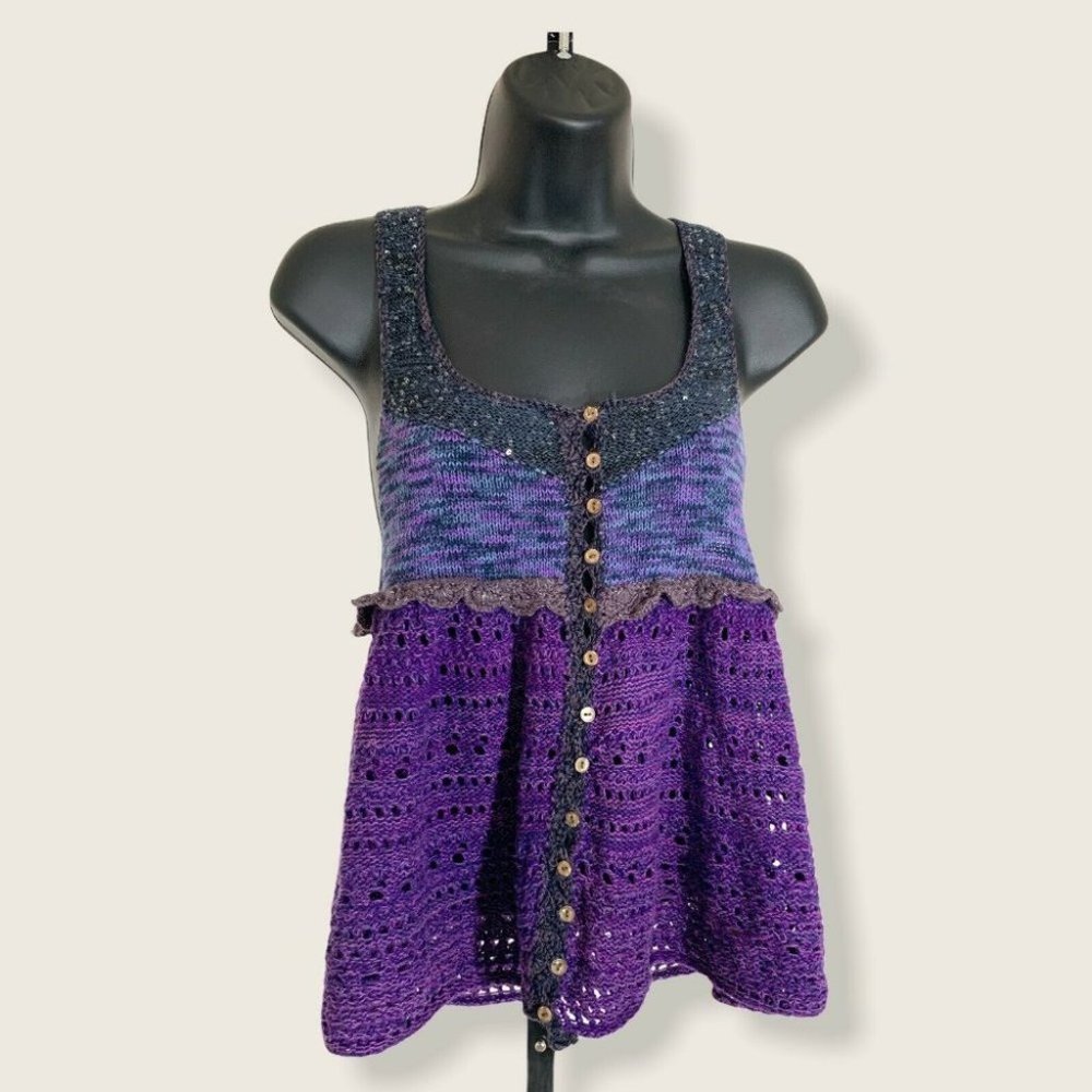 Free People Size Small Sleeveless Tank Top Crochet